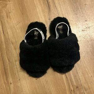 Girls Ugg furry slides